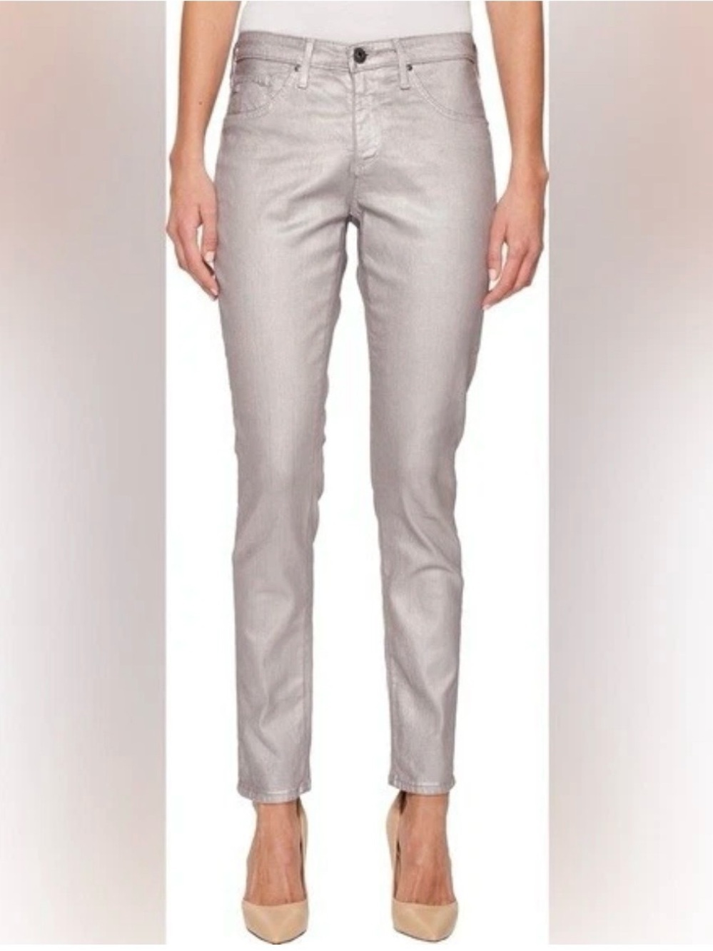 AG Adriano Goldschmied The Legging Ankle Super Skinny Leatherette Pants 27R